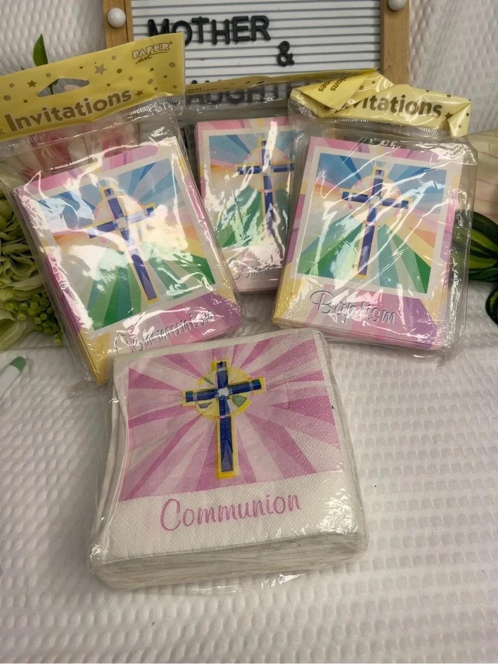 Vintage Communion Party Supplies Bundle Invitations Napkins Baptism Religious